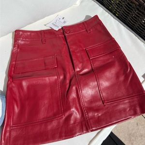 ZARA LEATHER SKIRT